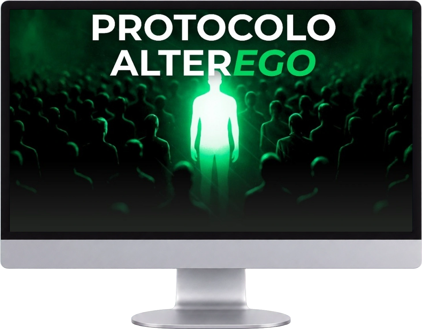 Capa da área de membros do Protocolo Alter Ego num monitor